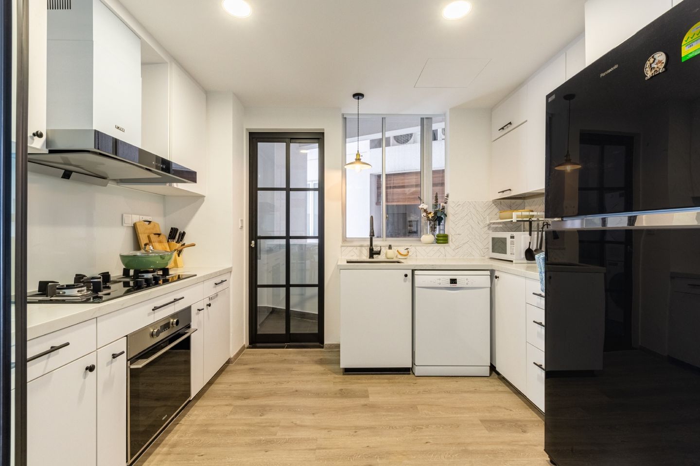 Modern White Parallel Kitchen Design - Livspace
