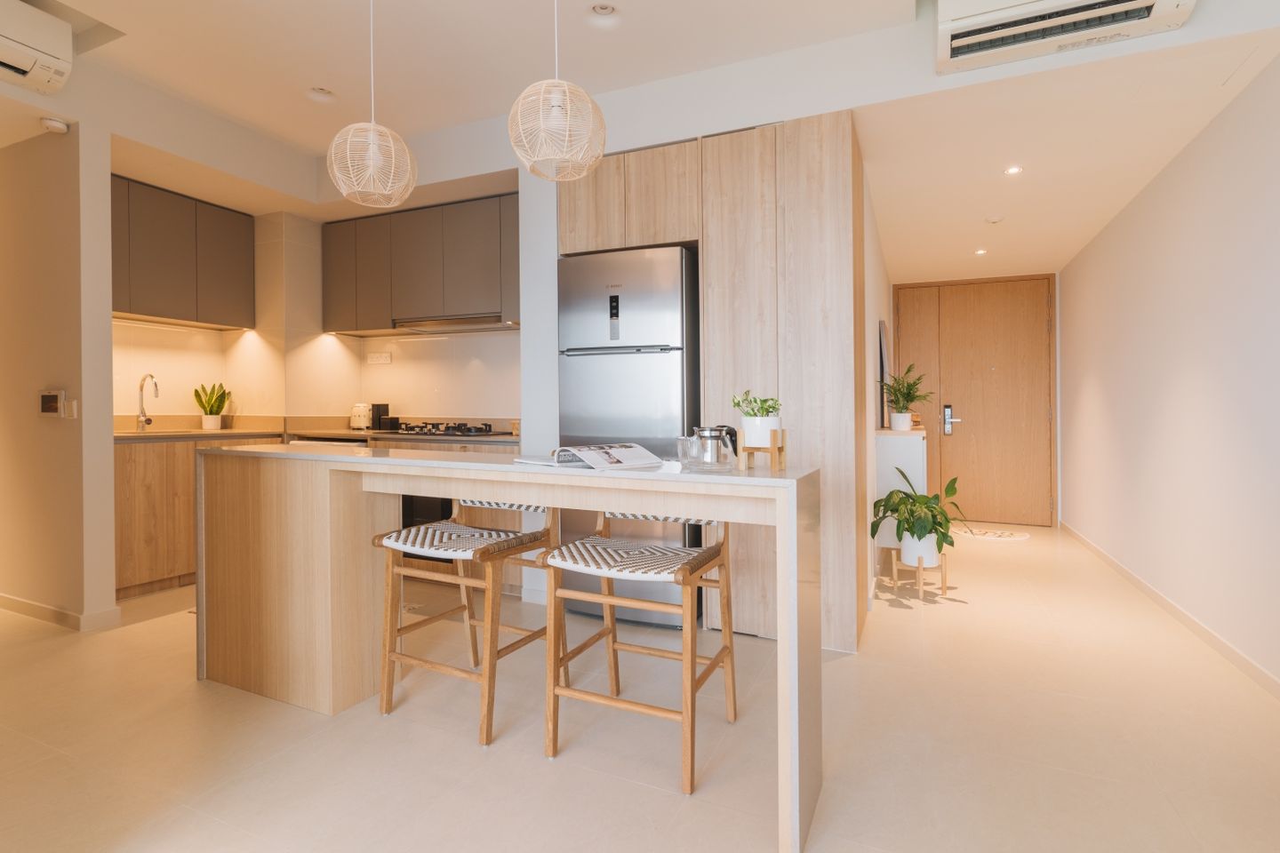 Island Kitchen With Scandinavian Interior Design - Livspace