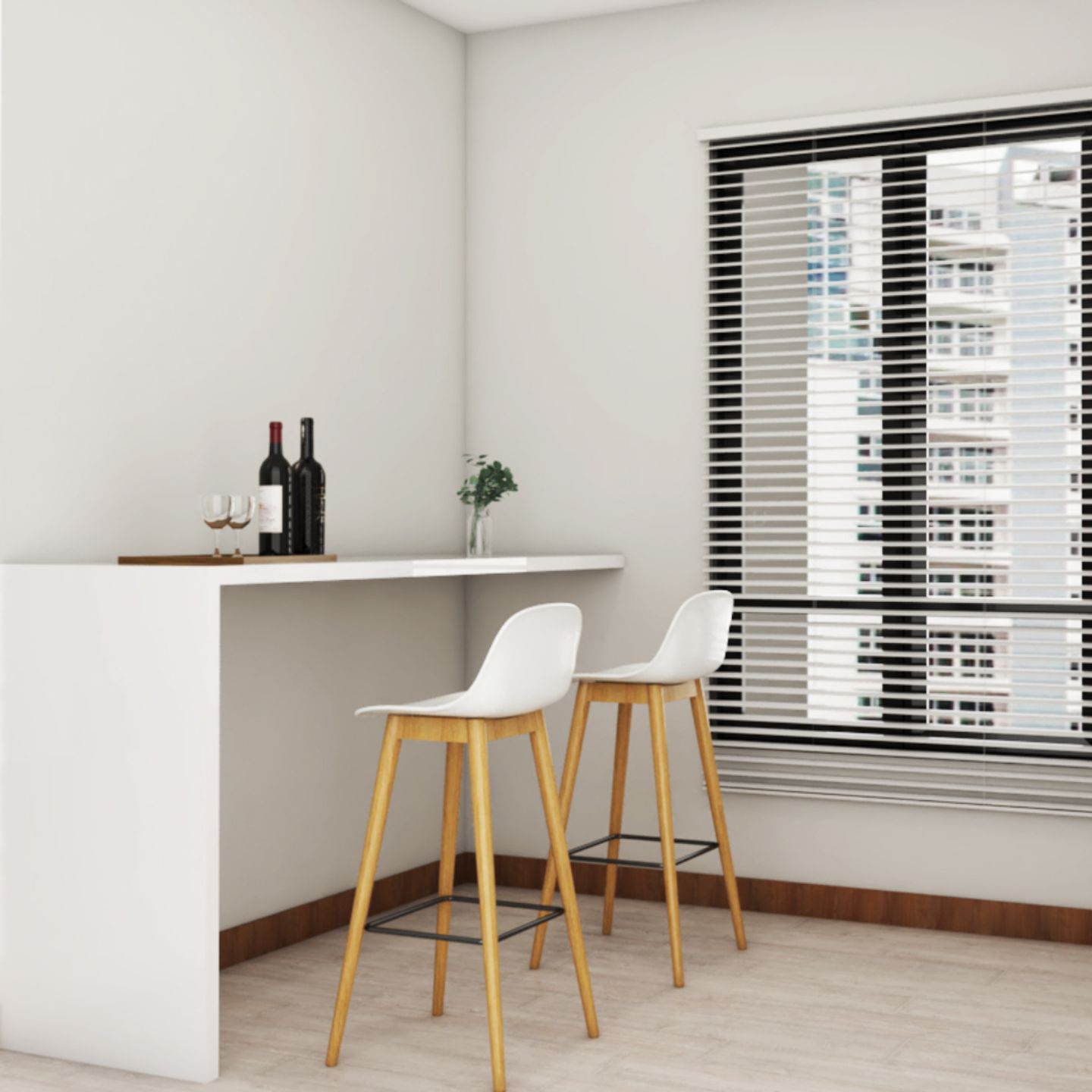 Contemporary Interior Design With A 2-Seater Breakfast Counter - Livspace
