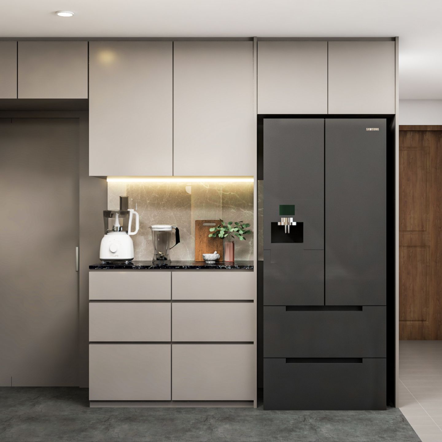 Light Grey Laminates Design For Contemporary Cabinets