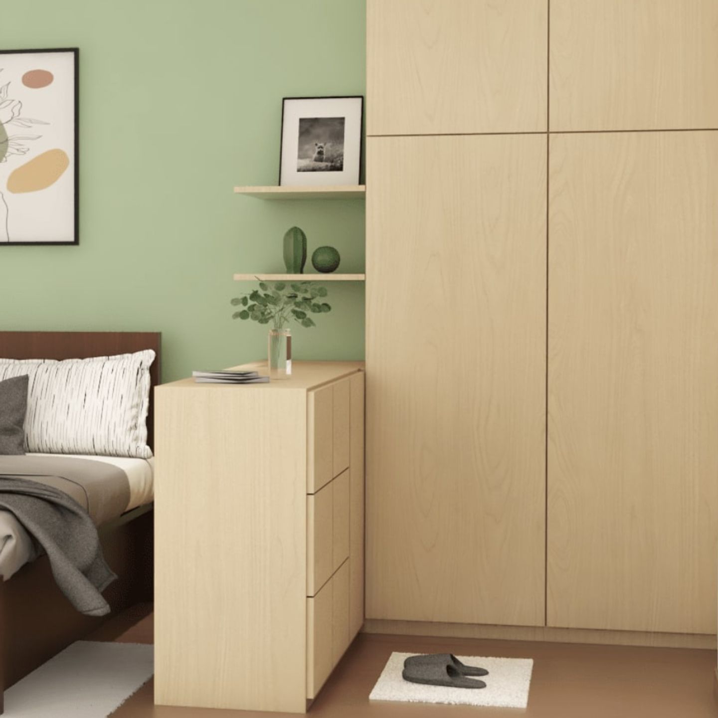 Light Oak Laminate Design For Wardrobes And Cabinets - Livspace
