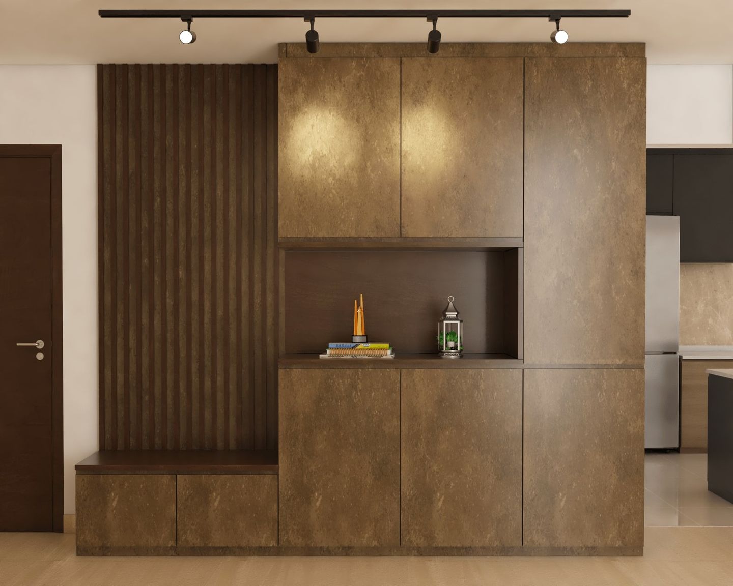 Industrial Laminate Design For Kitchen And Storage Cabinets
