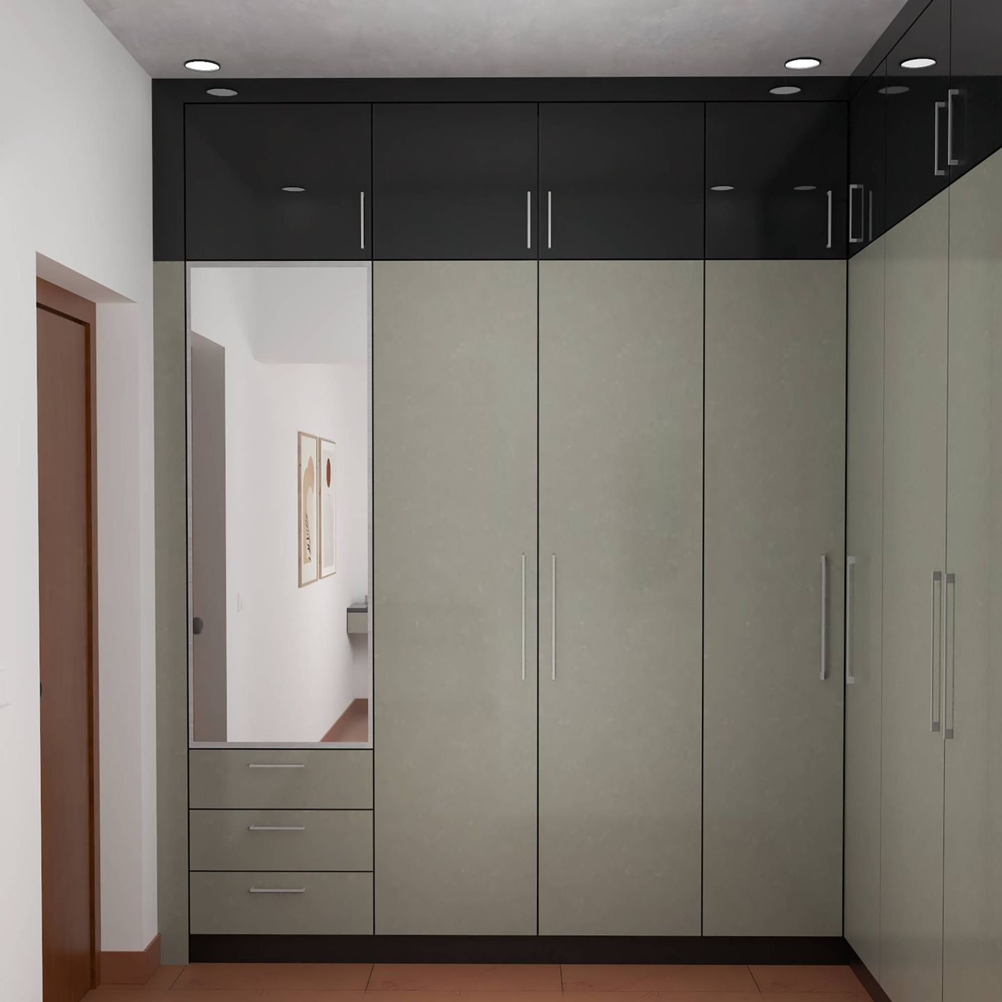 Grey Laminate For Wardrobe And Loft Panelling - Livspace