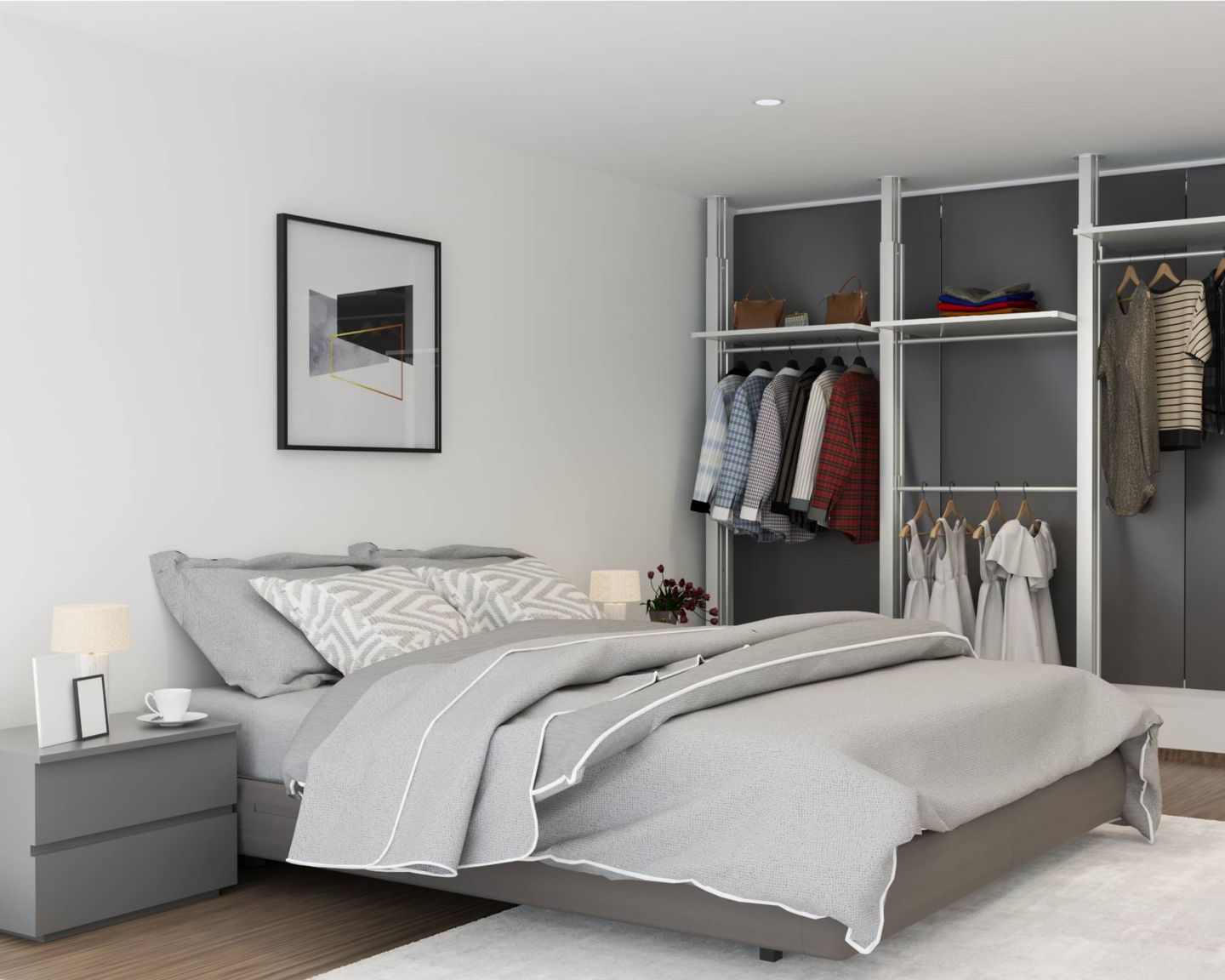 Compact Bedroom Design With A Queen Bed - Livspace