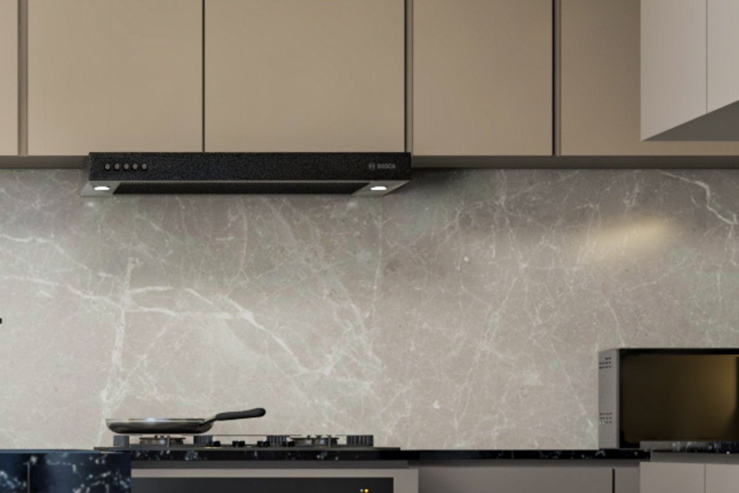 Glossy Grey Kitchen Backsplash Tiles - Livspace