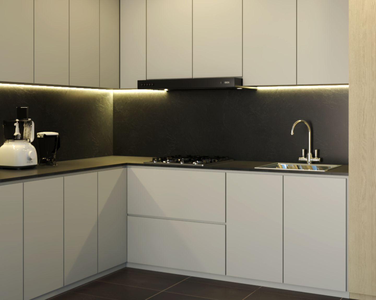 Matte Black Tiles Design For Kitchen Backsplashes - Livspace