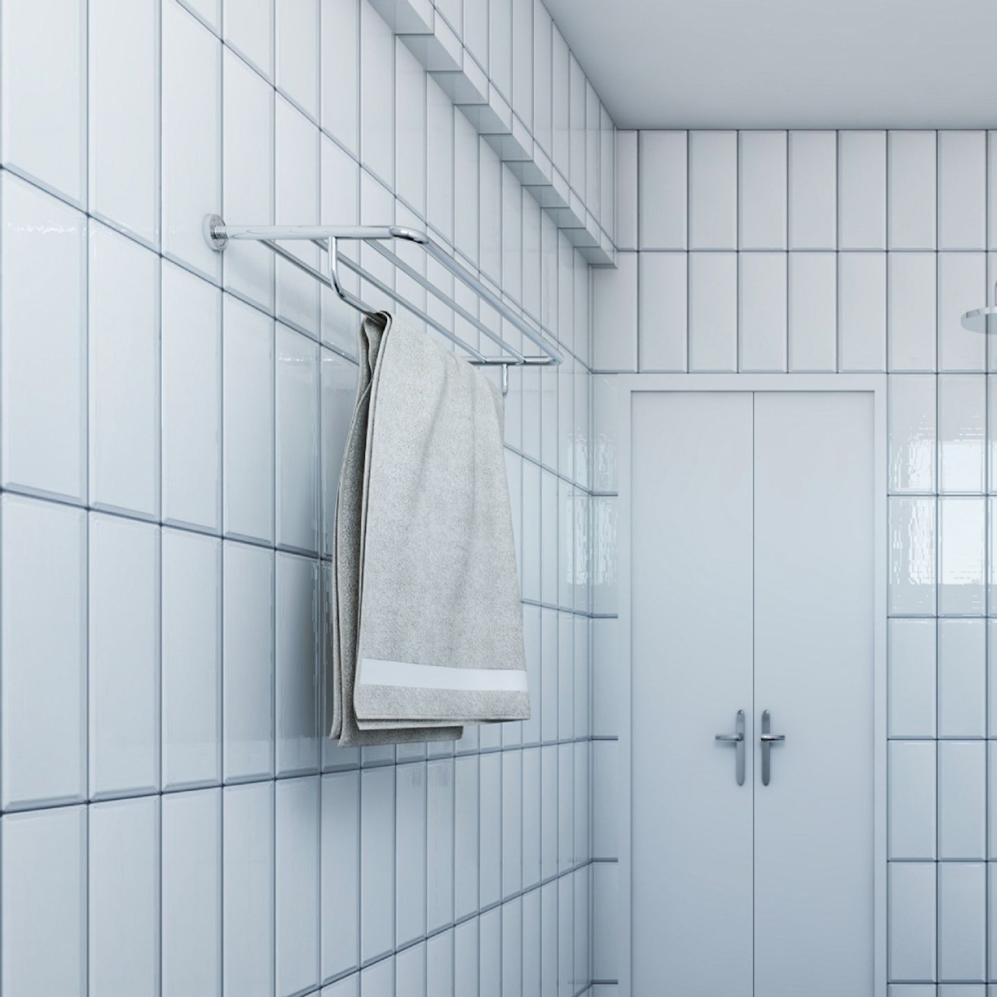 White Ceramic Bathroom Tiles - Livspace
