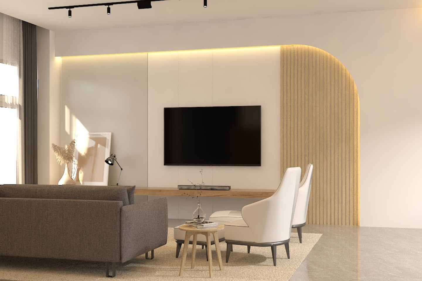 Backlit Wall Design For Living Rooms - Livspace