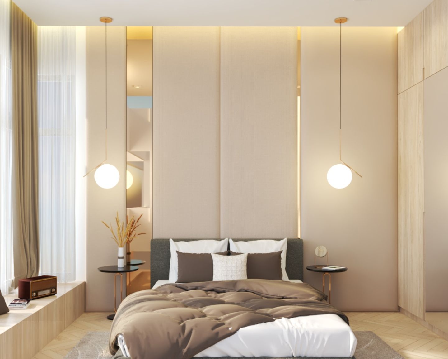 Modern Wall Design In Light Beige - Livspace