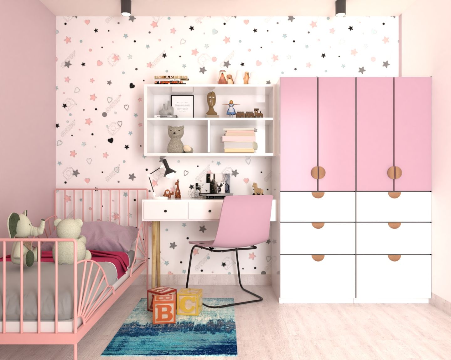 Patterned Wallpaper Design For Kids' Bedrooms - Livspace