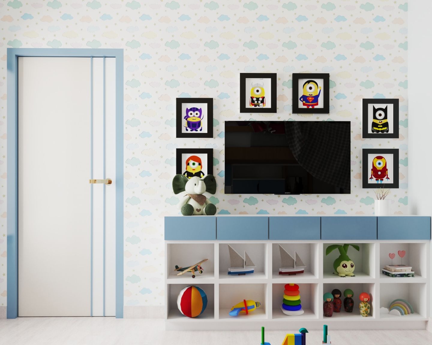 Wallpaper Design With Wall Art For Kids' Rooms - Livspace