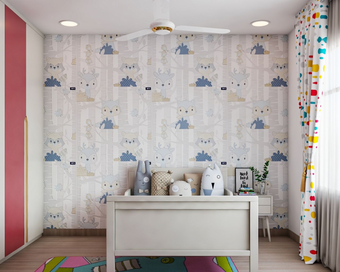 Durable Animal-Patterned Wallpaper Design For Kids' Rooms - Livspace