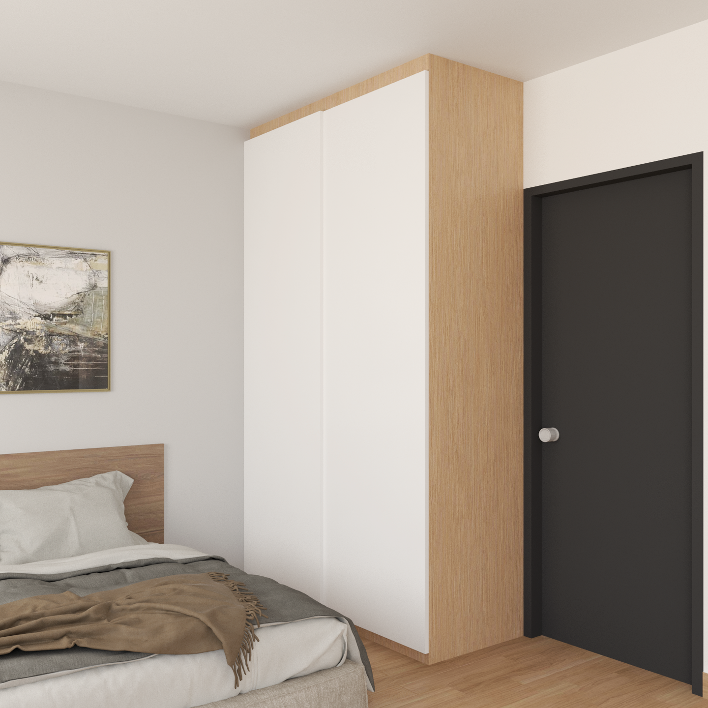 Minimal Bedroom Wardrobe Design - Livspace