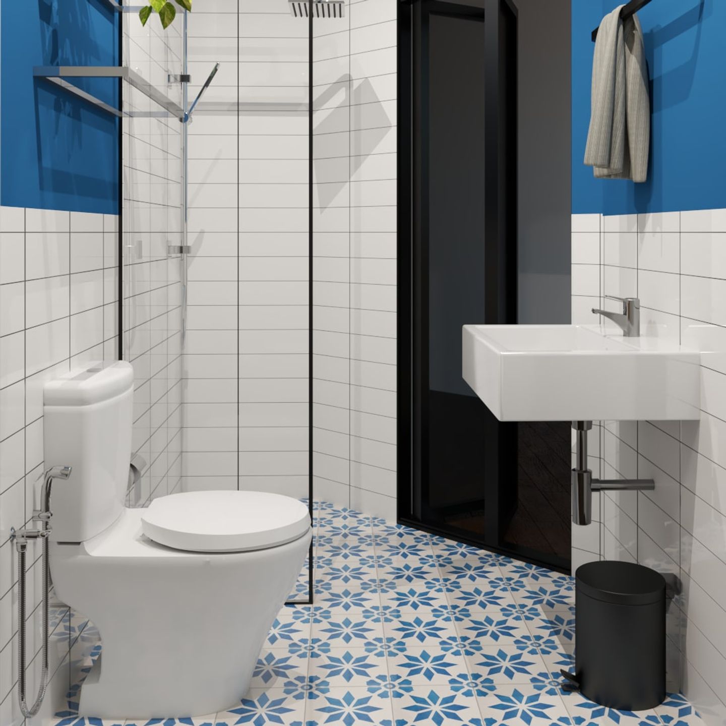 Cool-Toned Design For Compact Bathrooms - Livspace
