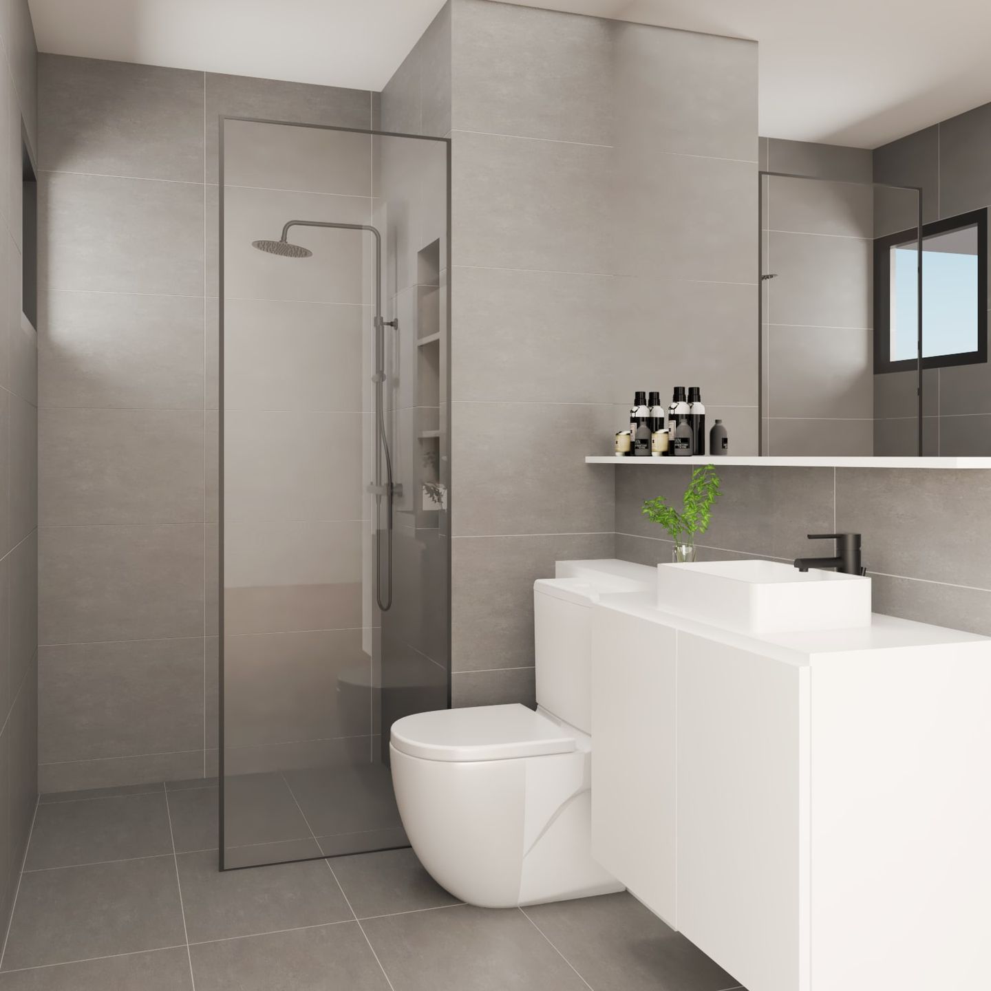 All-White Bathroom Interior Design - Livspace