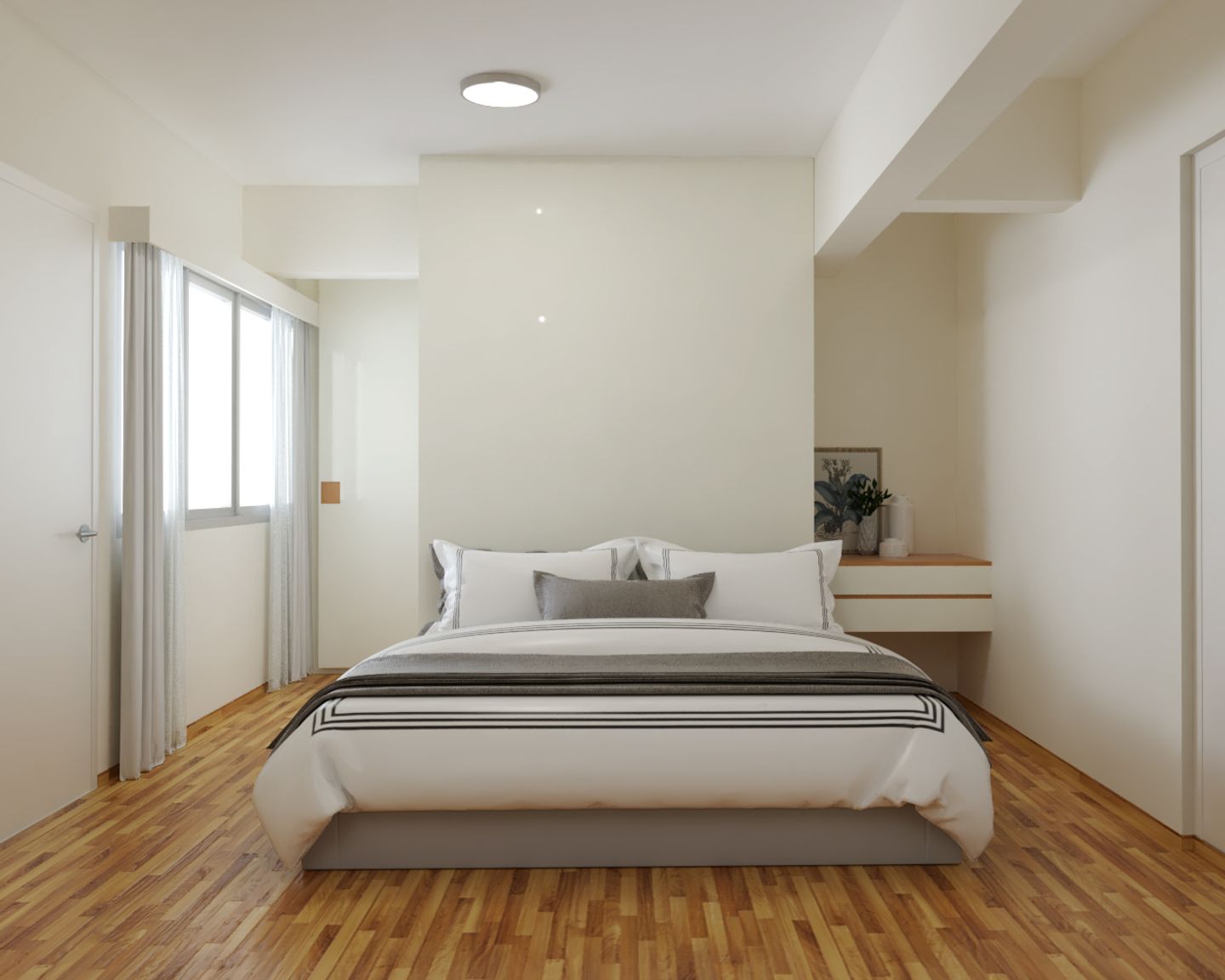 Master Bedroom With Wooden Flooring - Livspace