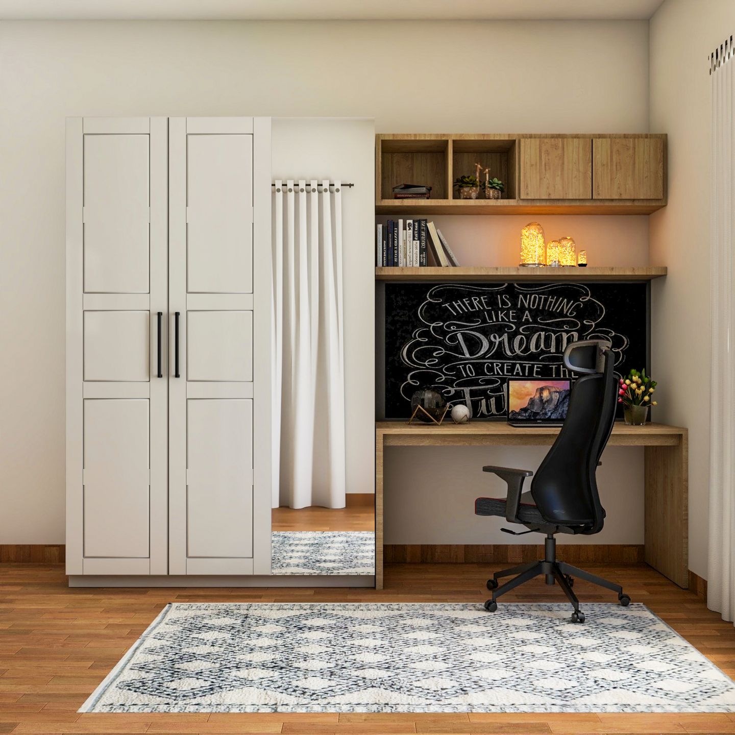 Study Room Design With Wardrobe - Livspace