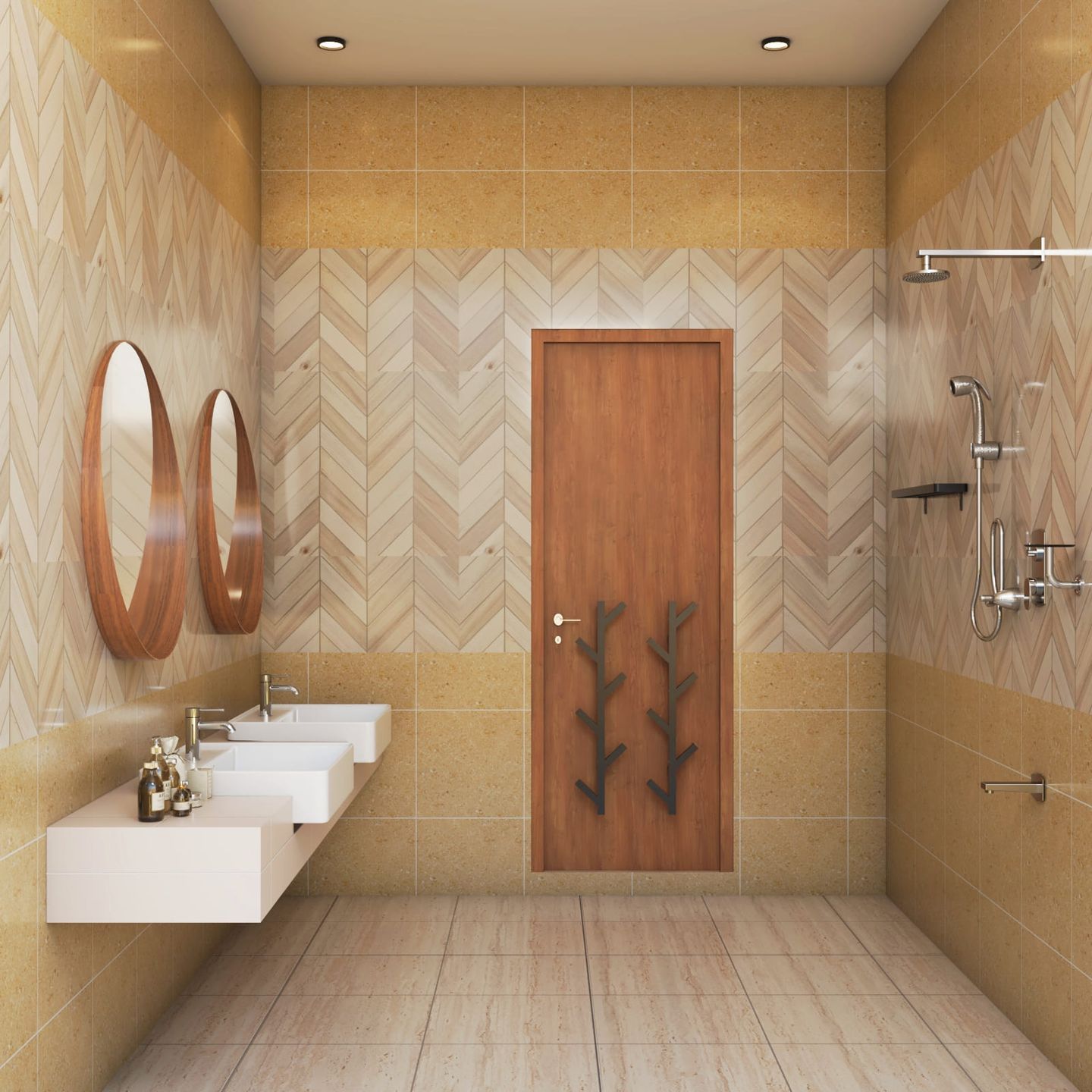 Beige And Cream Bathroom Interior Design - Livspace