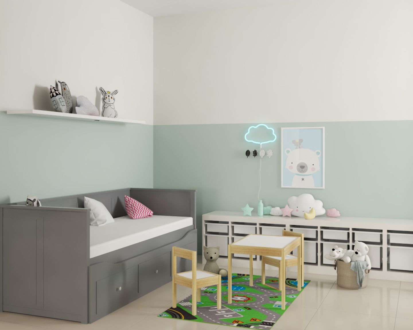 Kid's Room Design With 3-in-1 bed - Livspace