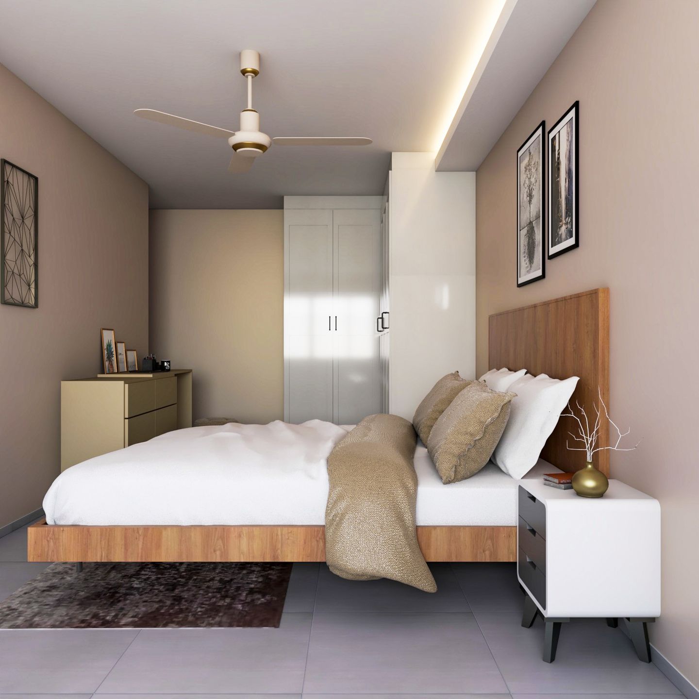 Master Bedroom With Sleek Wood Finish - Livspace