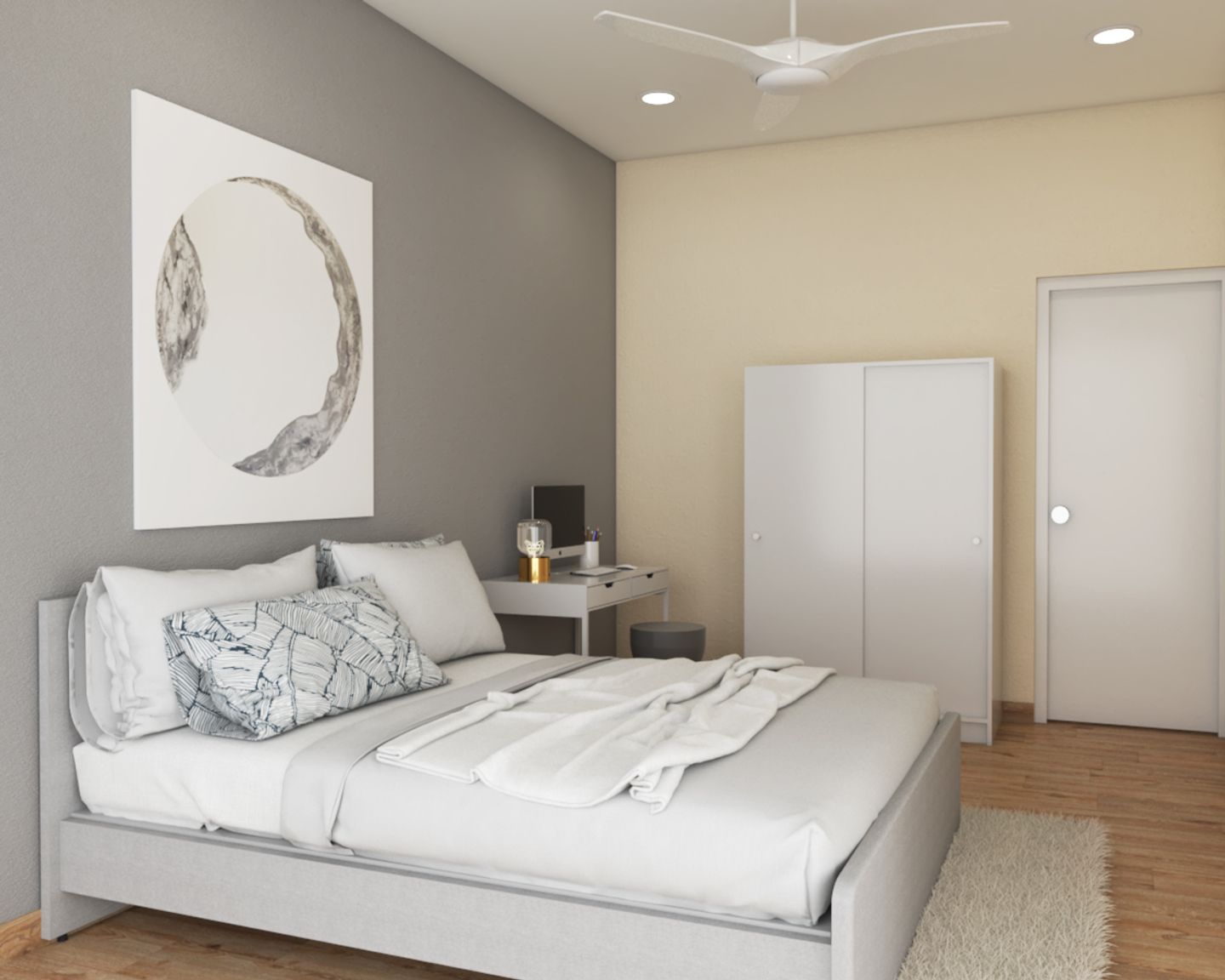 Master Bedroom With Framed Bed - Livspace