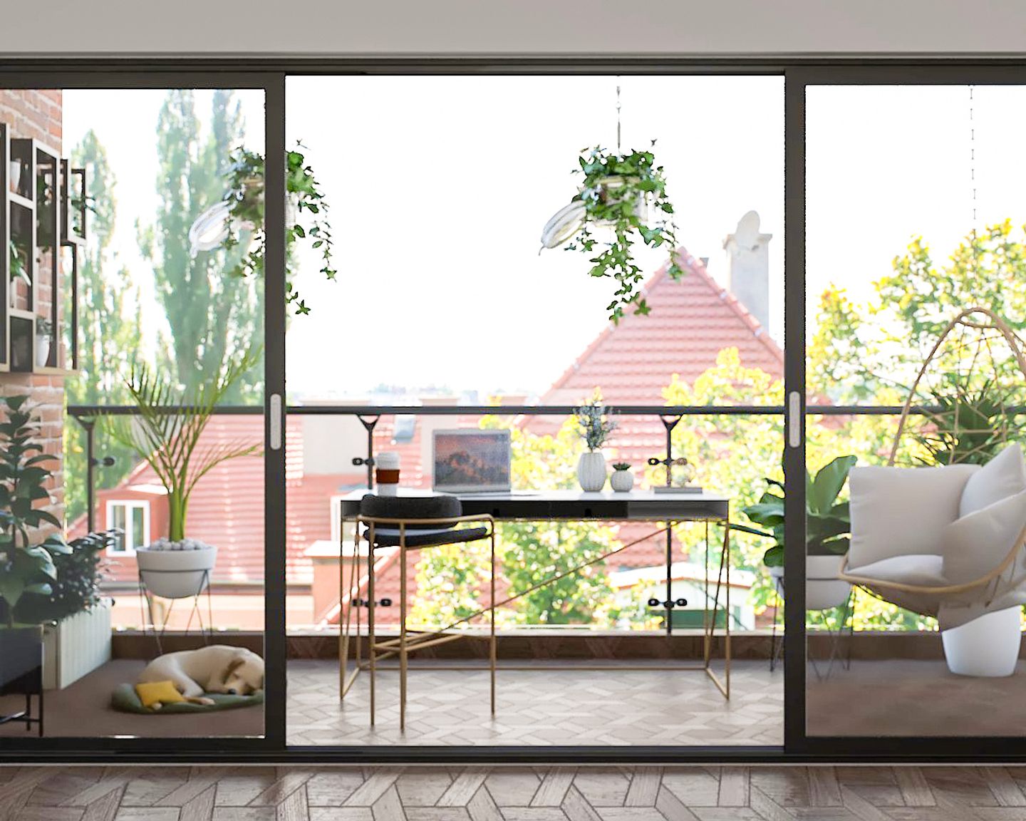 Balcony Design With Brick Wall - Livspace