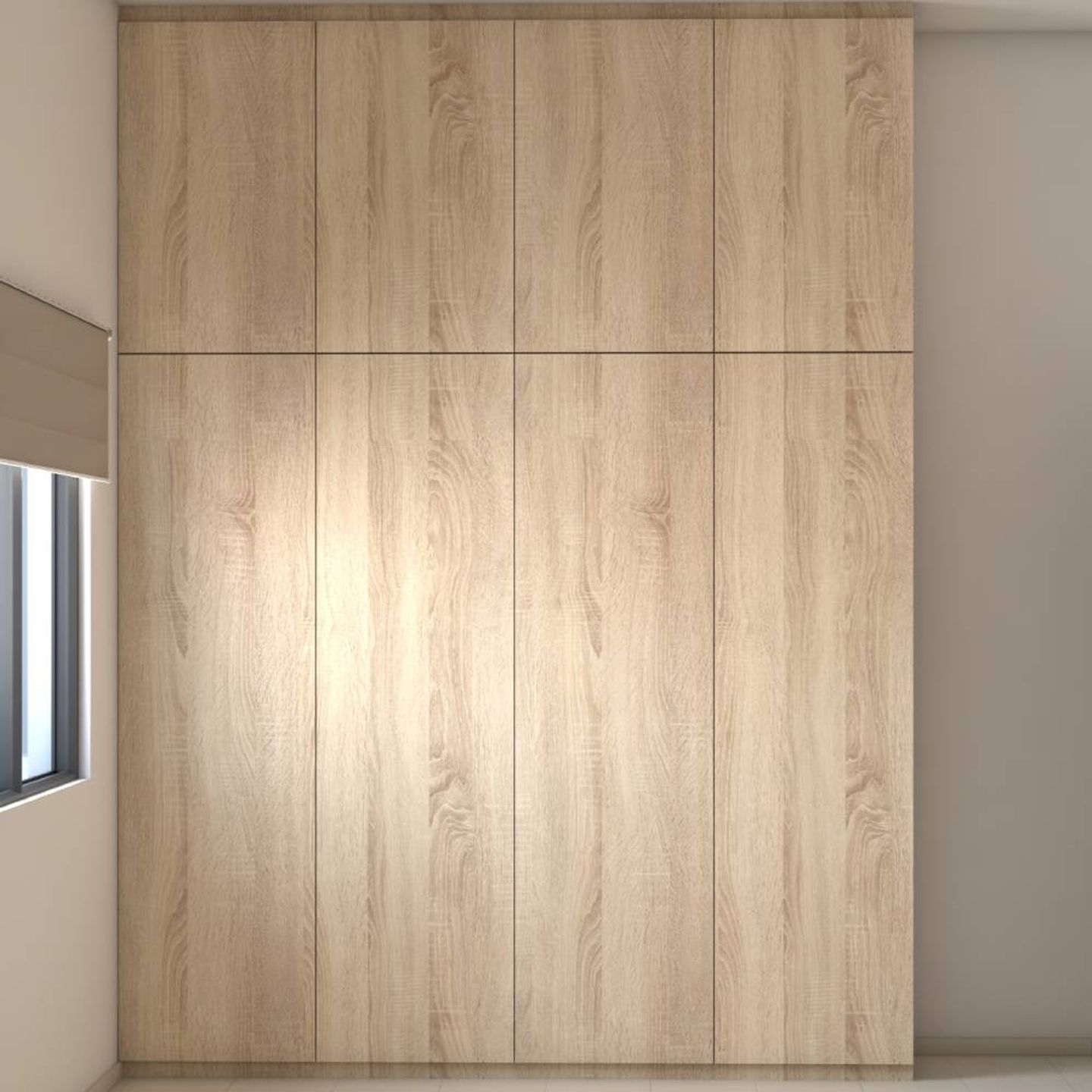 4-Door Wooden Swing Wardrobe Design With Loft Storage - Livspace