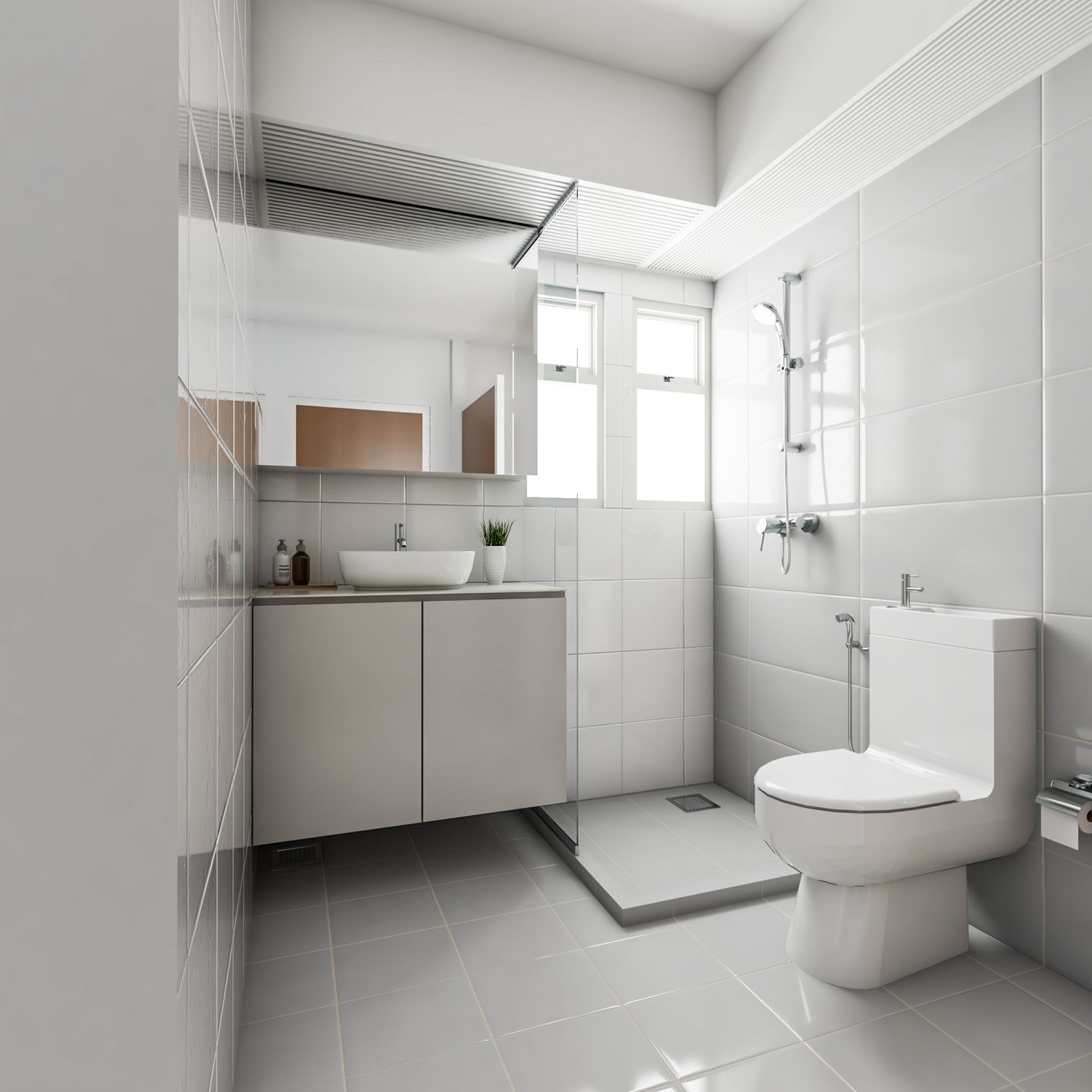 Mirror Cabinet Storage Units Compact Modern Bathroom Design - Livspace