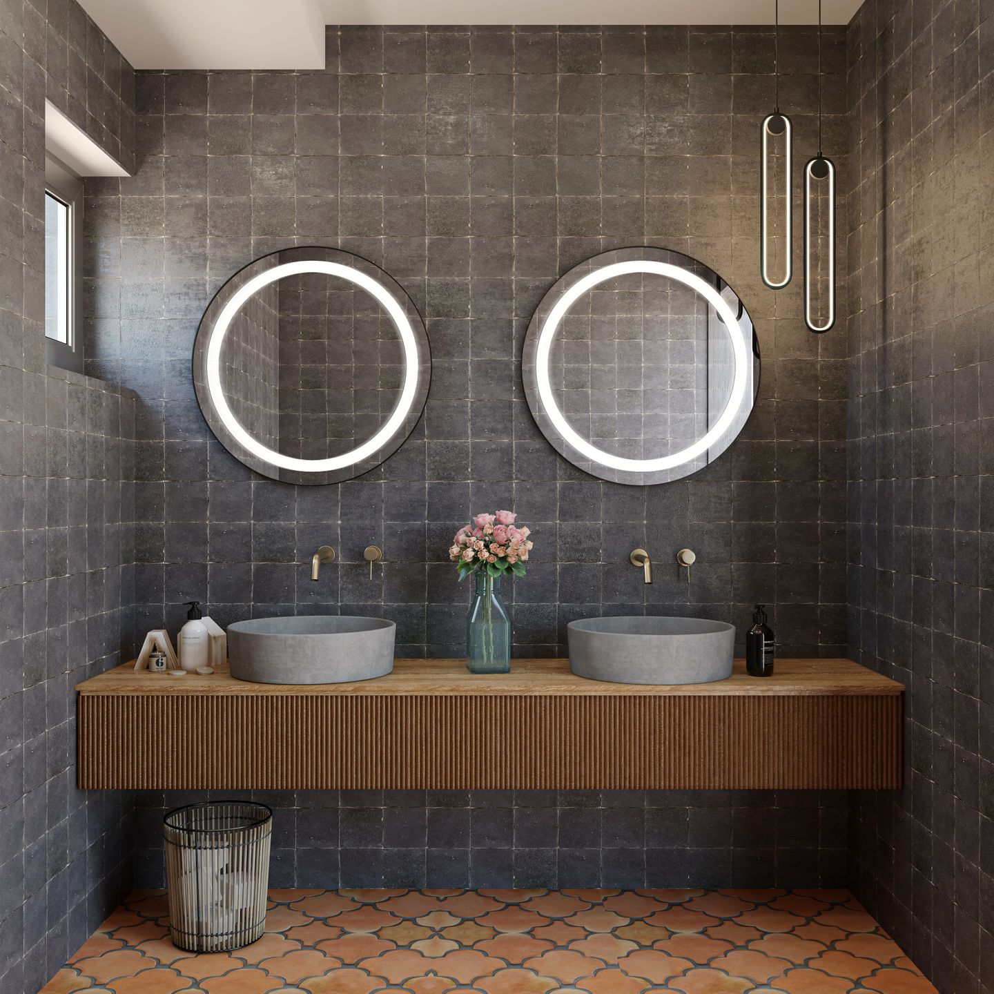 Modern Toilet With Multiple Mirrors - Livspace