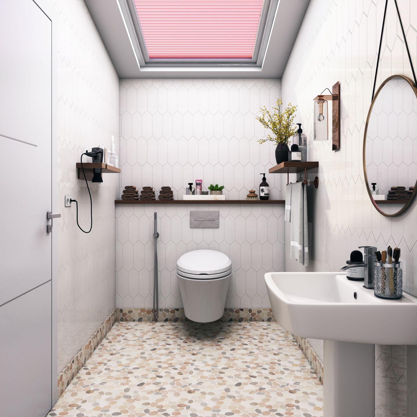 Compact Toilet With White Coloured Tiles - Livspace