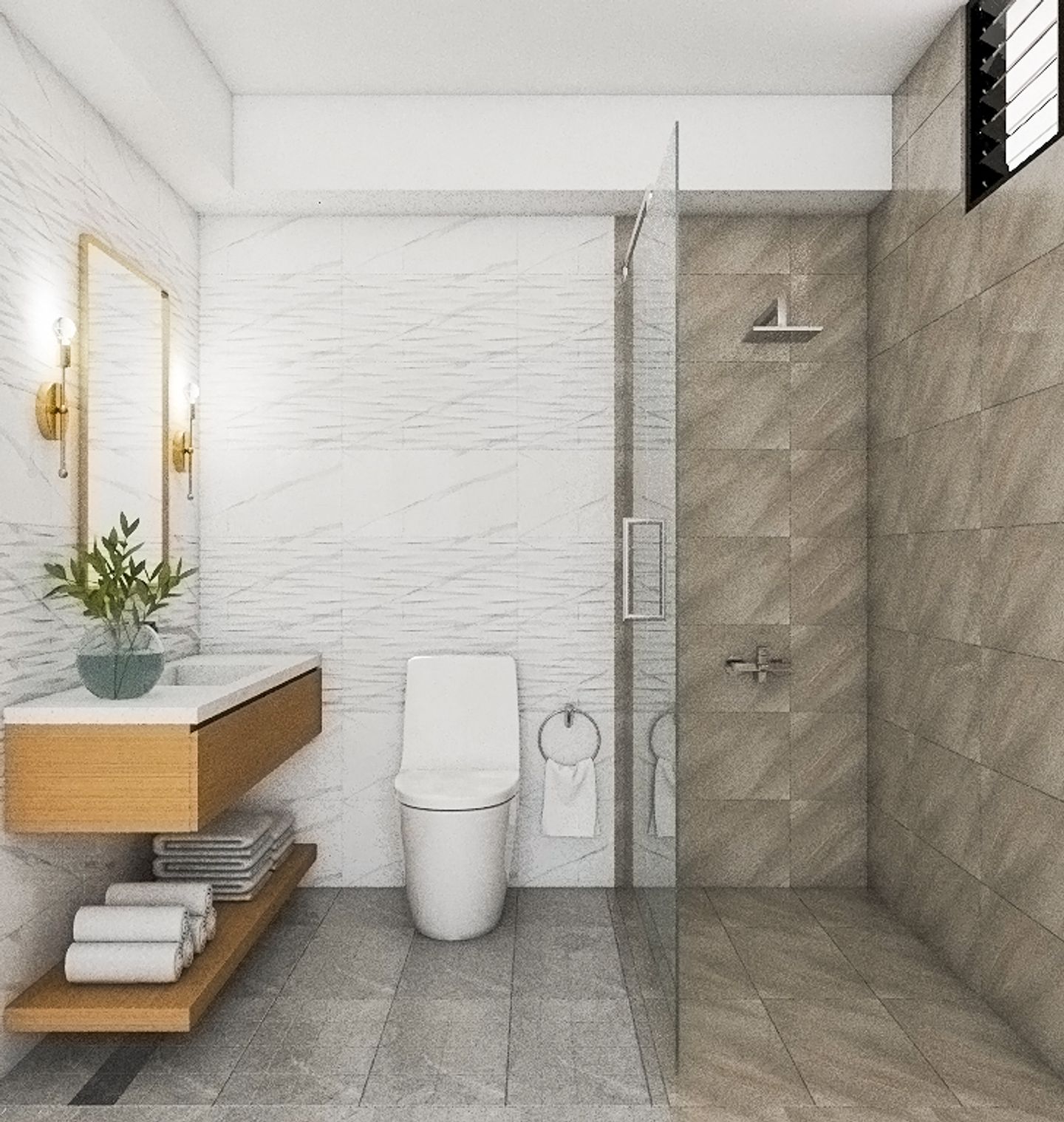 Transitional Compact Bathroom Livspace