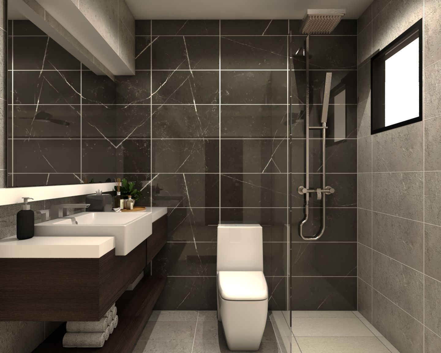 Spacious Bathroom With Separate Shower Area - Livspace
