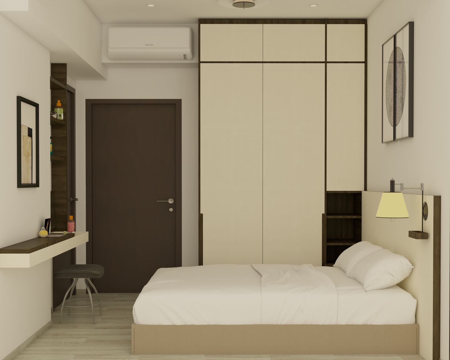 Neutral-Themed Master Bedroom - Livspace