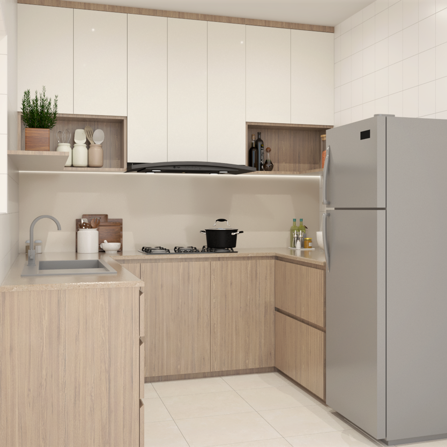 Simple Kitchen Design - Livspace