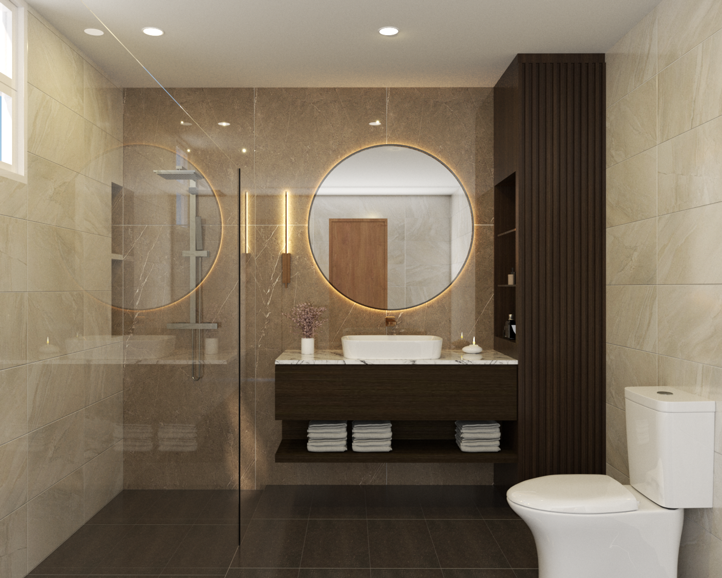 Spacious Toilet Design - Livspace
