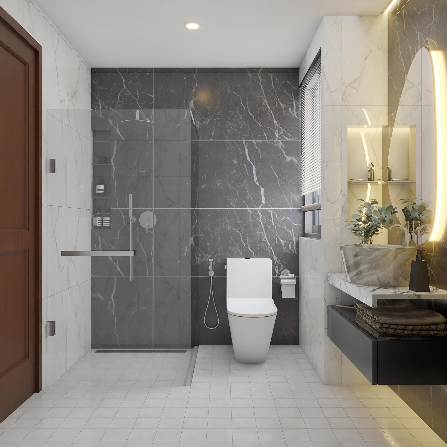 Modern Toilet Interior Design - Livspace