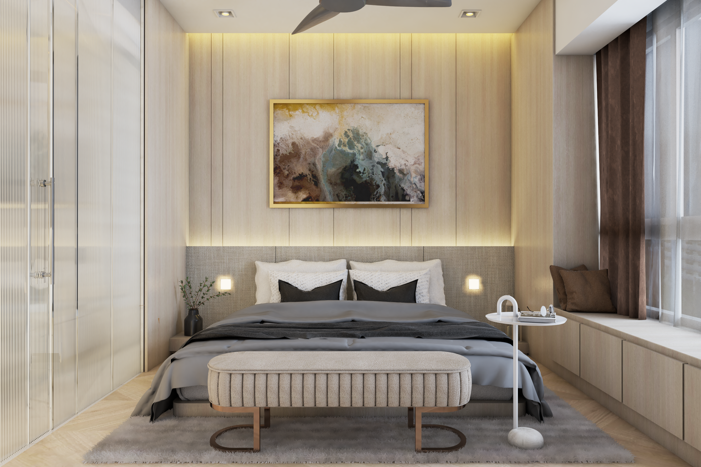 Premium Master Bedroom with Warm Lighting - Livspace