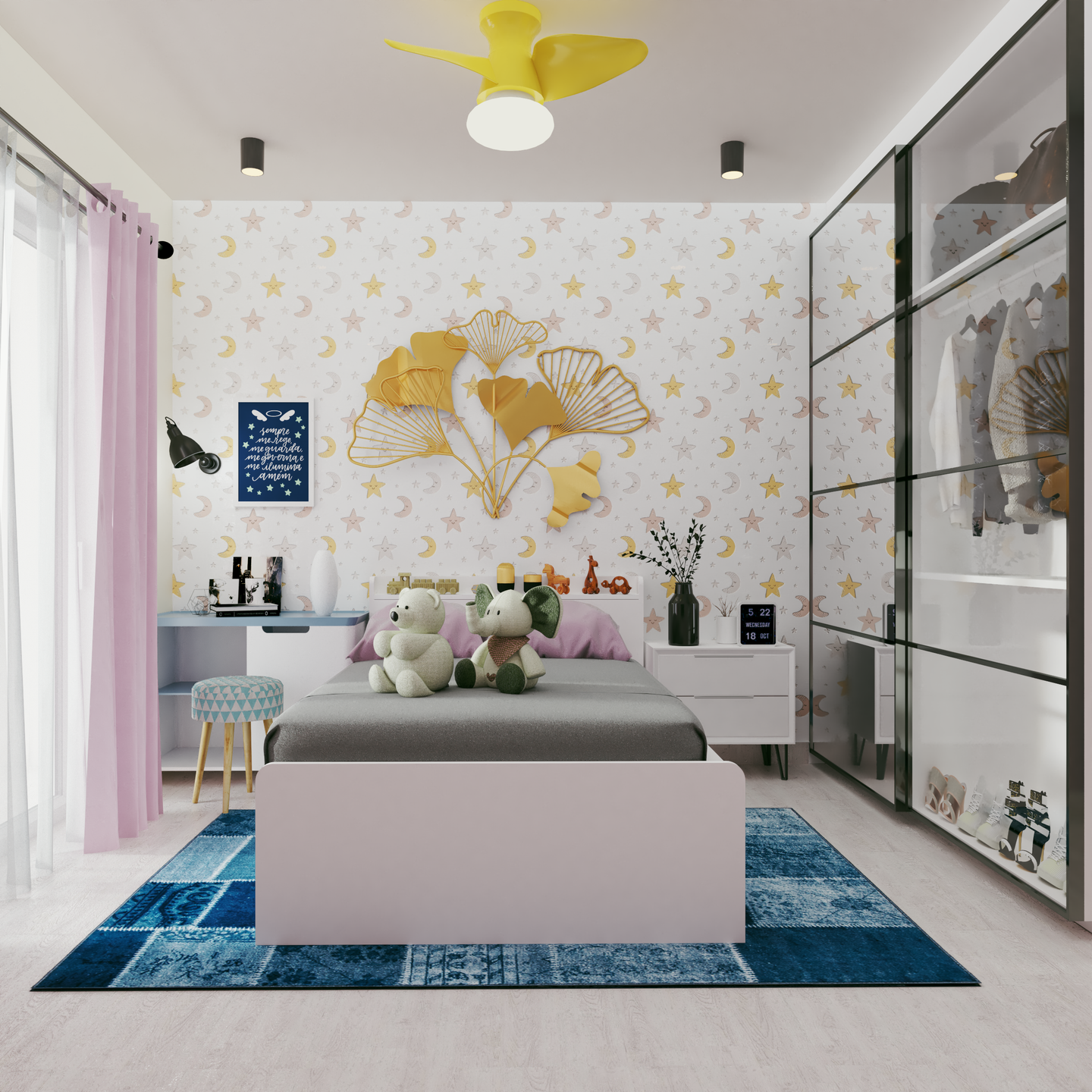 Colourful Kids Bedroom Designed With Modern Elements - Livspace
