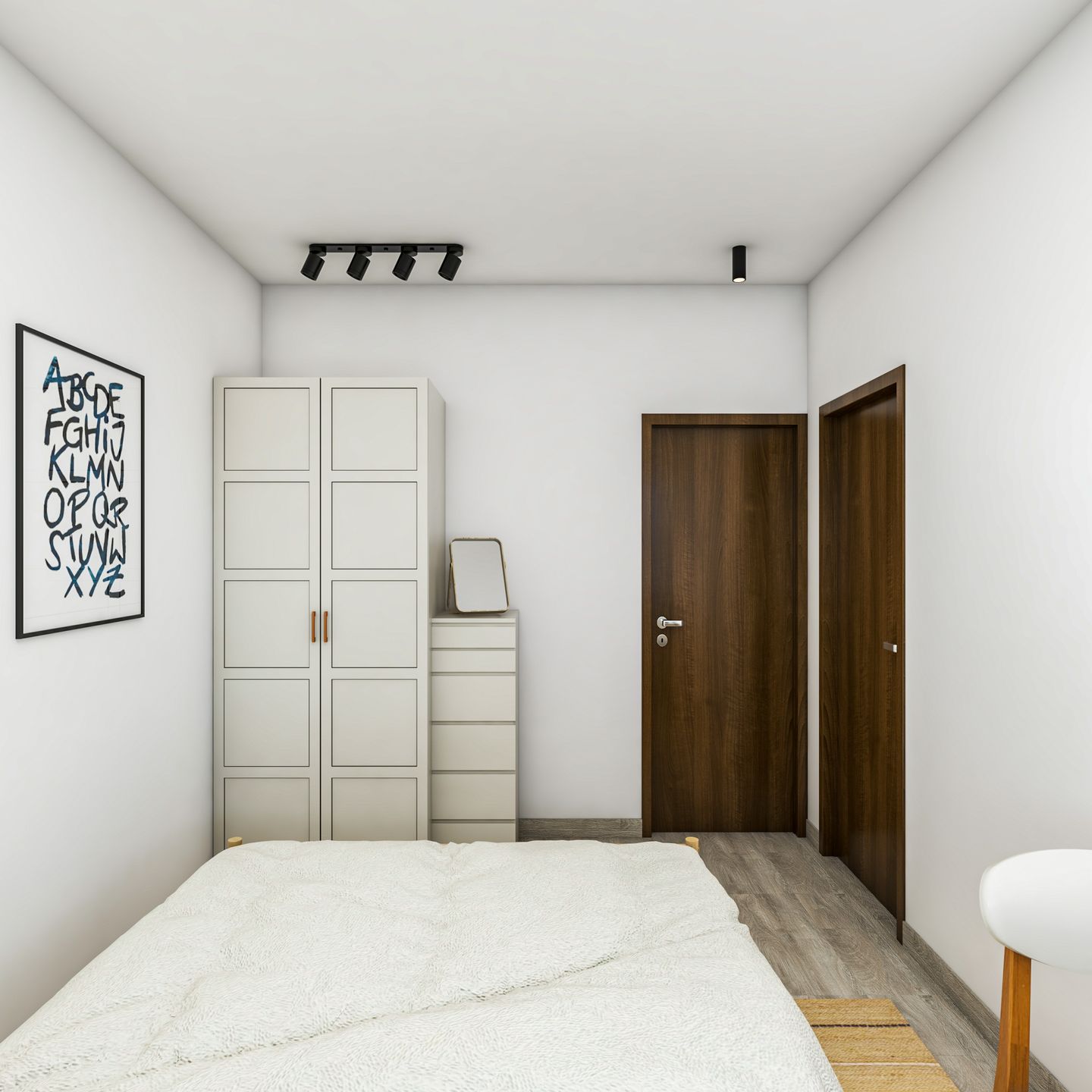 Compact Scandinavian Bedroom - Livspace
