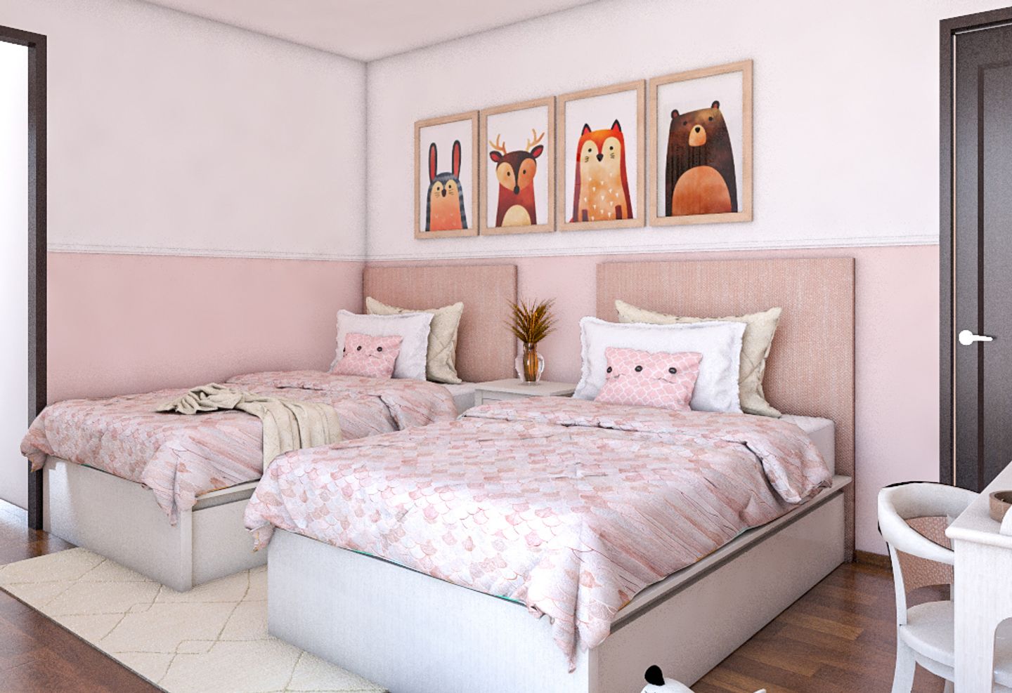Compact Twin Kids Bedroom - Livspace