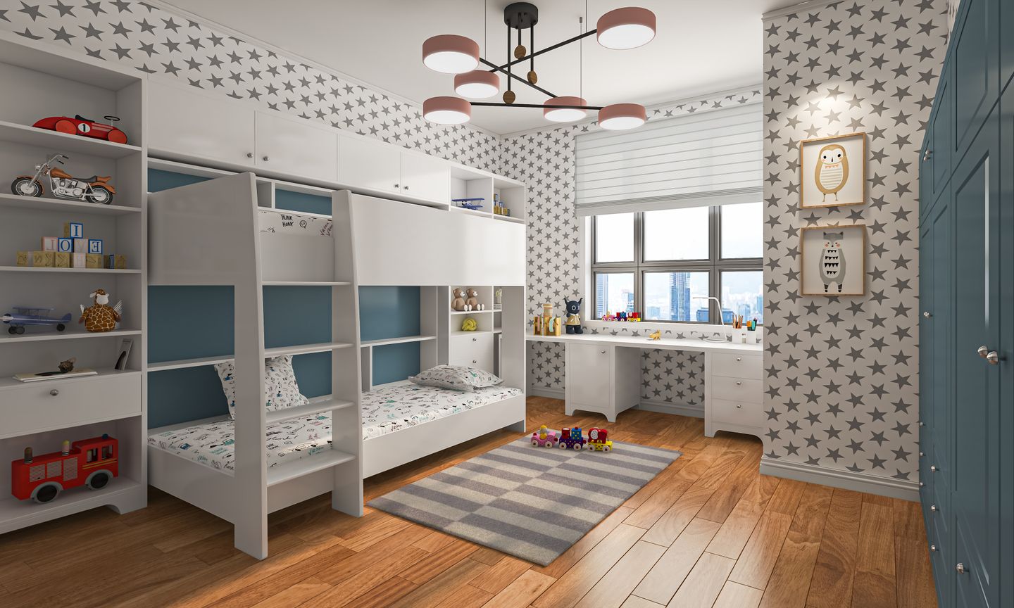 Kids Bedroom Design with Bunk Beds - Livspace