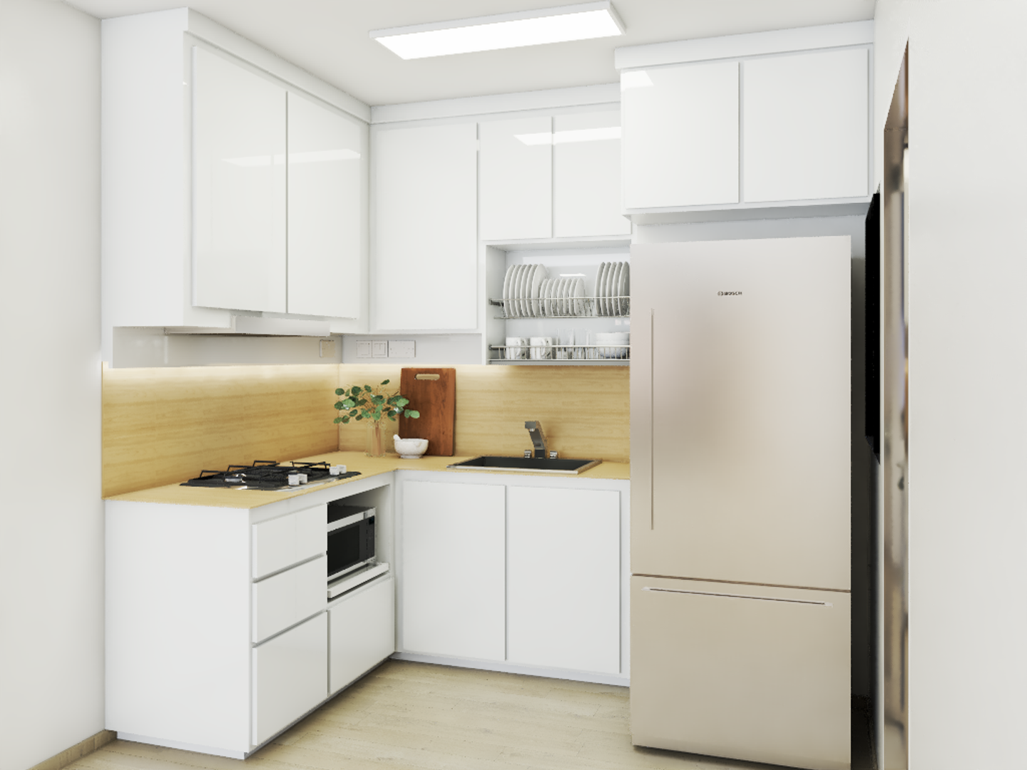 Budget-Friendly Compact Kitchen - Livspace