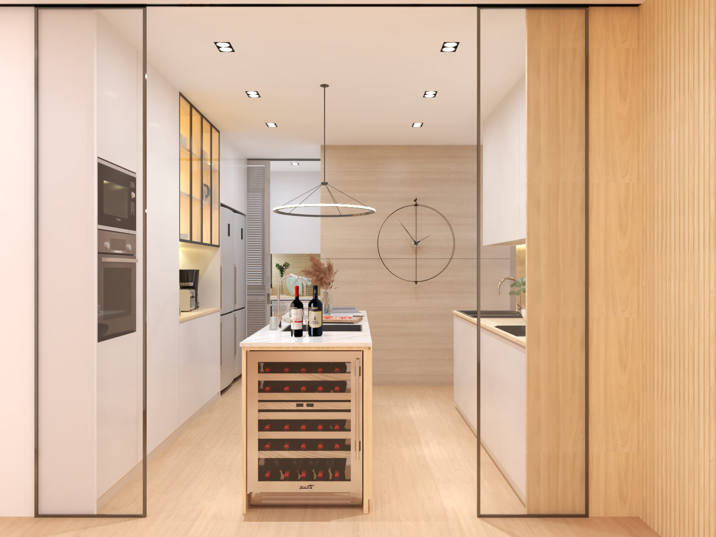 Contemporary Kitchen with Quartz Countertops - Livspace