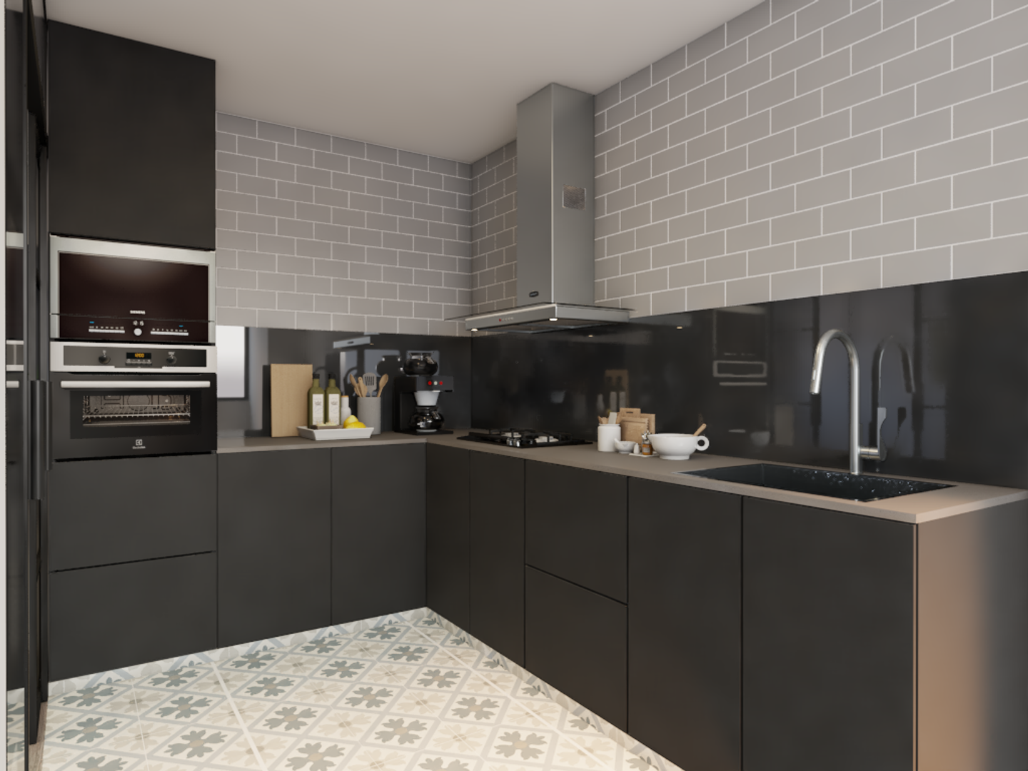 Contemporary L-Shaped Kitchen