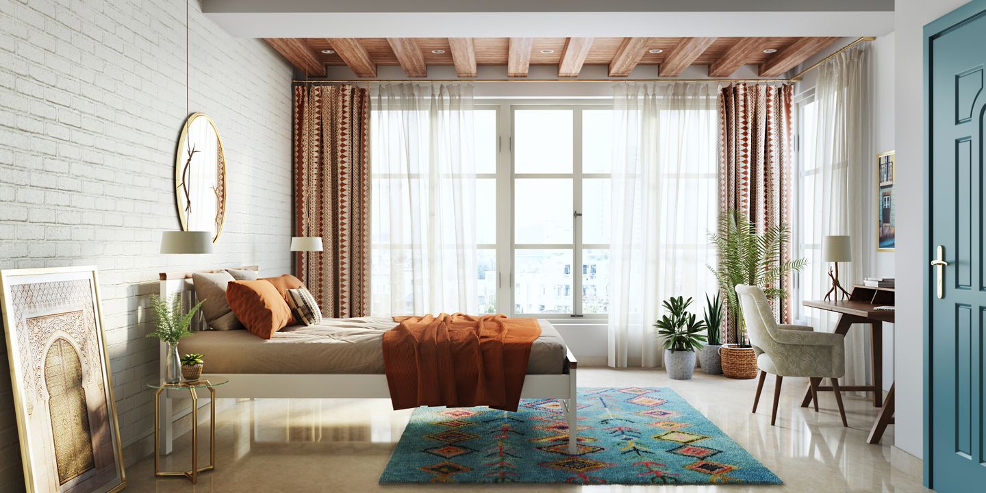 Coastal Spacious Master Bedroom Design - Livspace