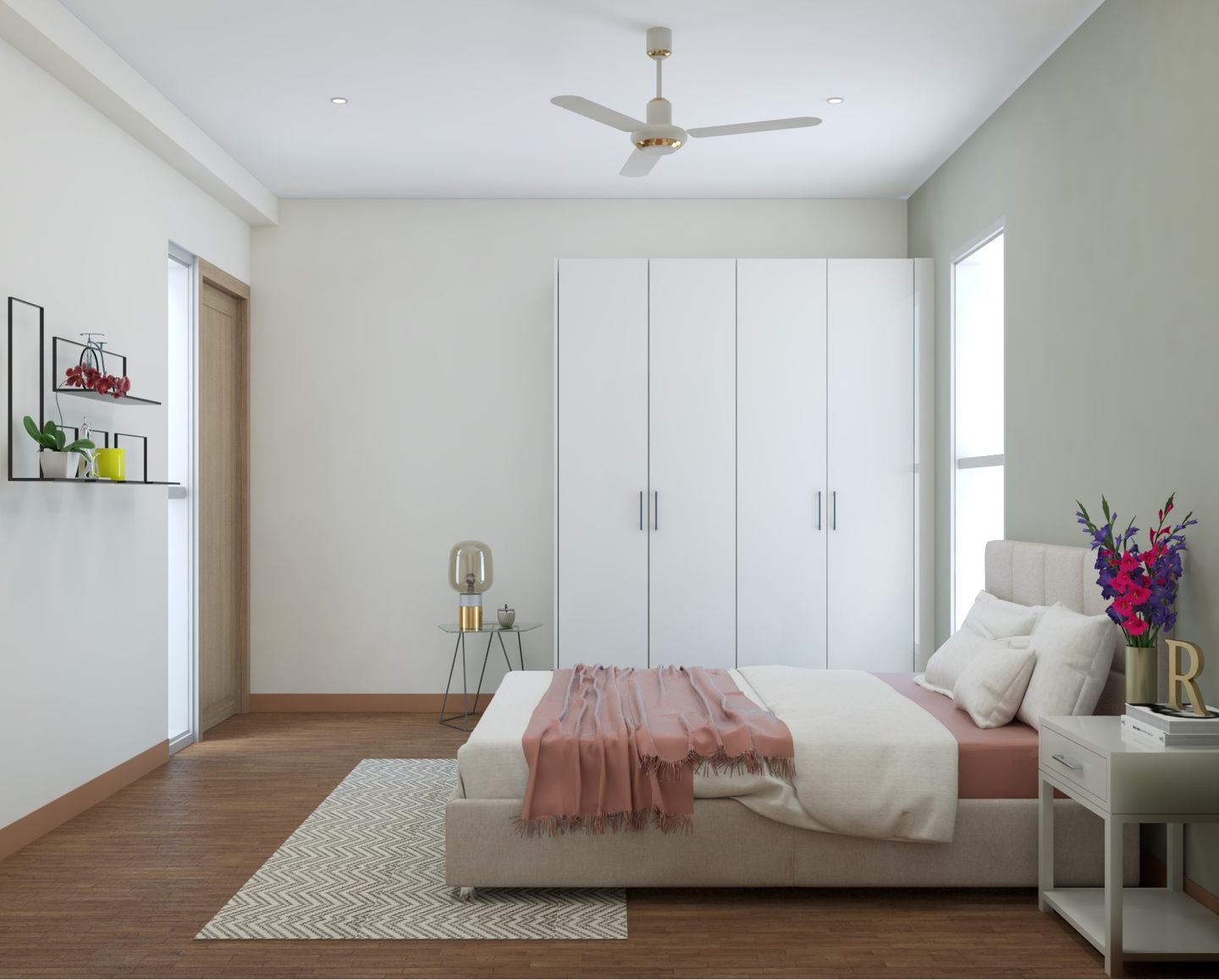 Spacious Minimal Style Bedroom - Livspace