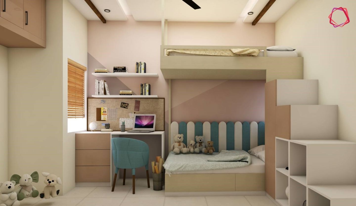 Twin Kids Bedroom Design - Livspace