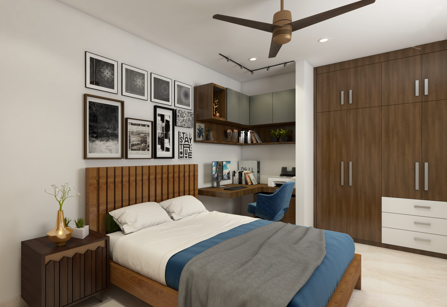 Modern Themed Compact Bedroom - Livspace