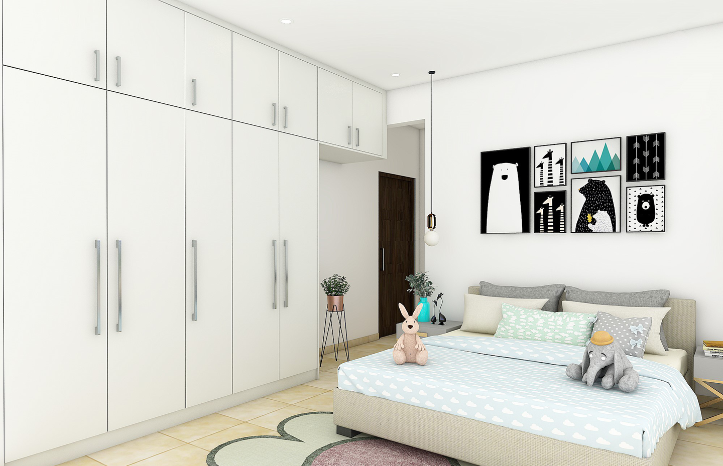 Spacious Minimal Themed Bedroom – Livspace