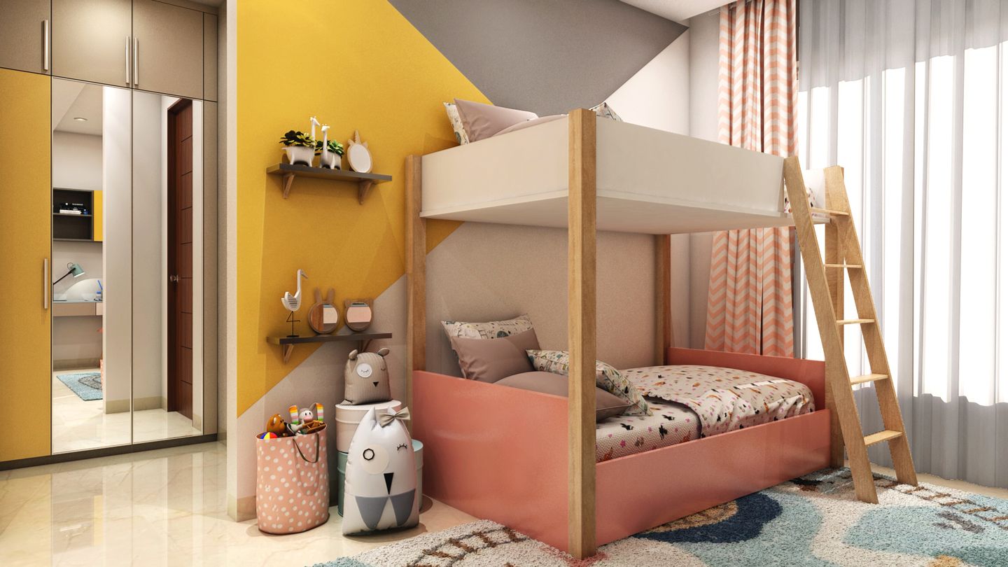 Convenient Traditional Kids’ Bedroom Livspace